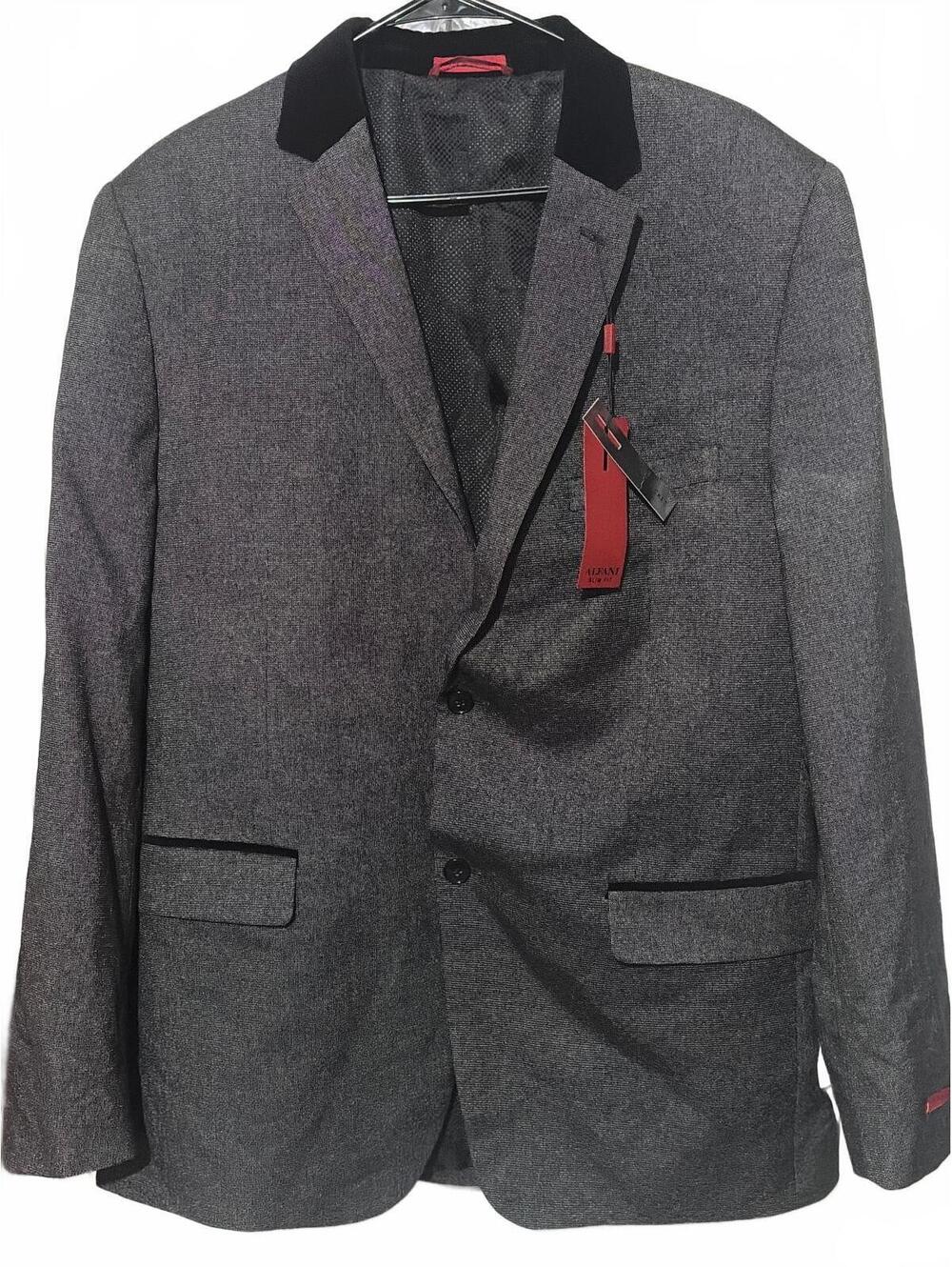 Armani Black Tailored Fit Blazer Size 42 Long with Contrasting Collar